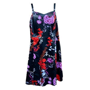 Lane Bryant Floral Structured Bodice A-line Convertible Strap Dress - EUC